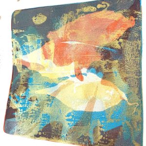 Gelatin plate monoprinting workshop February 2021