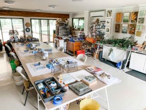 Gelatin plate monoprinting workshop February 2021