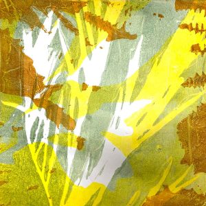 Gelatin plate monoprinting workshop February 2021