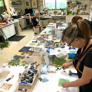 Gel plate print a pack of postcards March 21