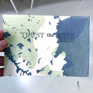 Gel plate print a pack of postcards March 21