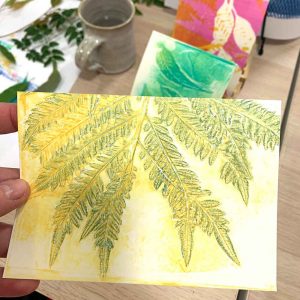 Gel plate print a pack of postcards March 21