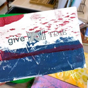 Gel plate print a pack of postcards March 21