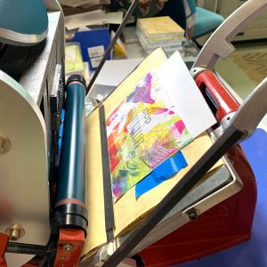 Gel plate print a pack of postcards March 21