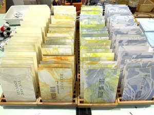 The letterpress printed postcard fronts