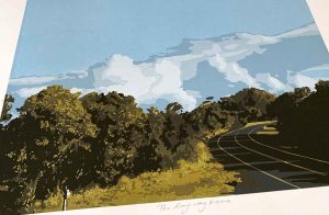 Kim Herringe - The long way home - reduction linocut