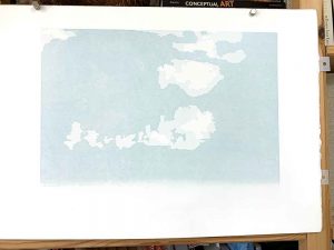 Kavieng - reduction linocut layer 3