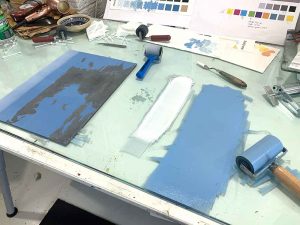 Kavieng - reduction linocut layer 6