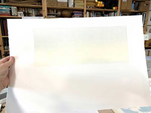 Nearly home - reduction linocut layer 1