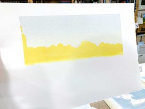 Nearly home - reduction linocut layer 2