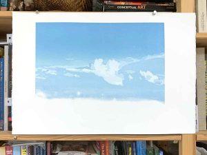 Eagles Nest reduction linocut - layer 6