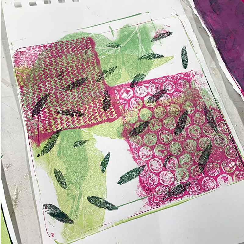 Gel Plate Monoprinting with Nambour State College 2021