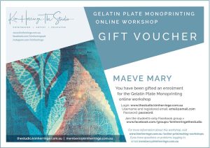 Gel Plate Monoprinting Online Workshop Gift Voucher