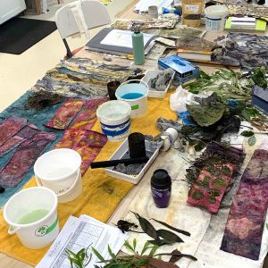 eco-printing on paper workshop, feb 2022