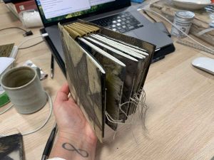 Liquid Amber - handmade book with crown binding just finished