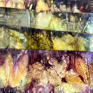 eco-printing on paper workshop august 2022