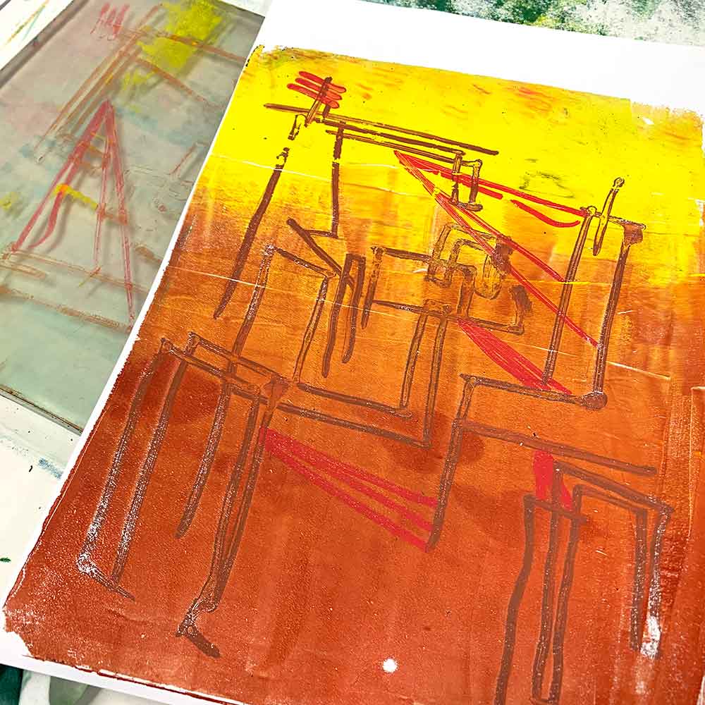 Saint Andrew's Anglican College - Gel Plate Monoprinting August 2023