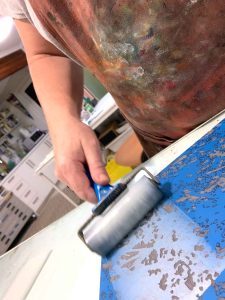 The Sour Cherry Tree - Reduction Linocut