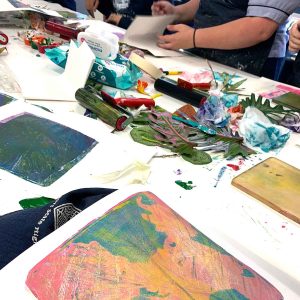 Southport State High School - Art Excellence Class - Artist in Residence - Gel Plate Monoprinting August 24