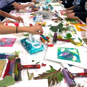 Southport State High School - Art Excellence Class - Artist in Residence - Gel Plate Monoprinting August 24