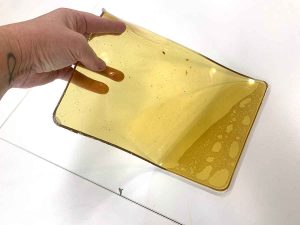 melt the gel plate and re-pour - set and ready to start printing