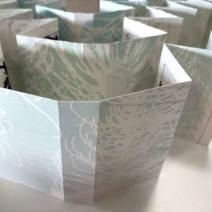 monotype printed backgrounds, front and back