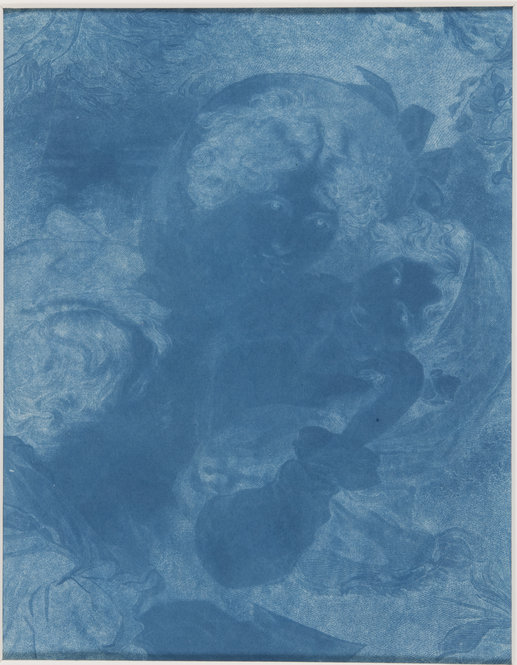 A Scene in Italy. John Herschel cyanotype made from Henry Cook's Engraving 1839