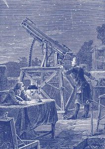 Herschel observing Halley's Comet in 1835