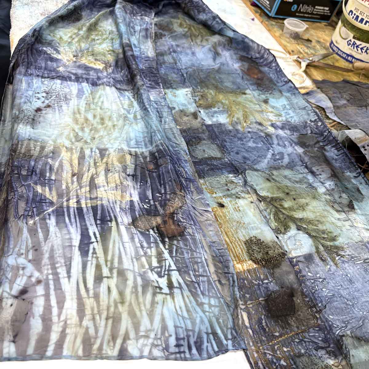 Eco-printing on Silk June 25