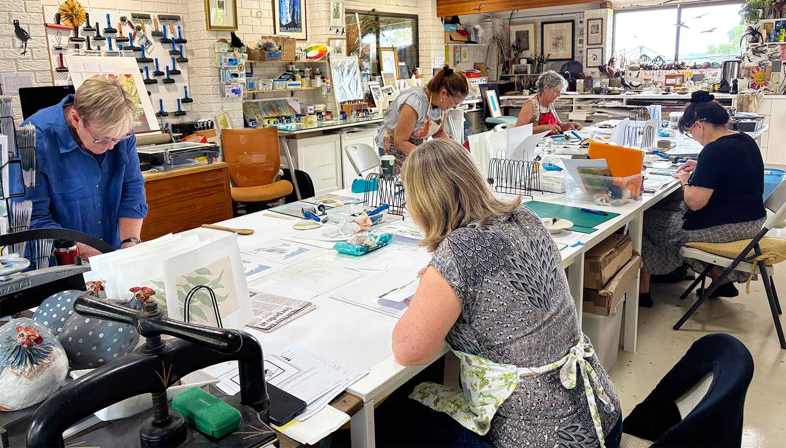 Small group printmaking workshops, Maleny